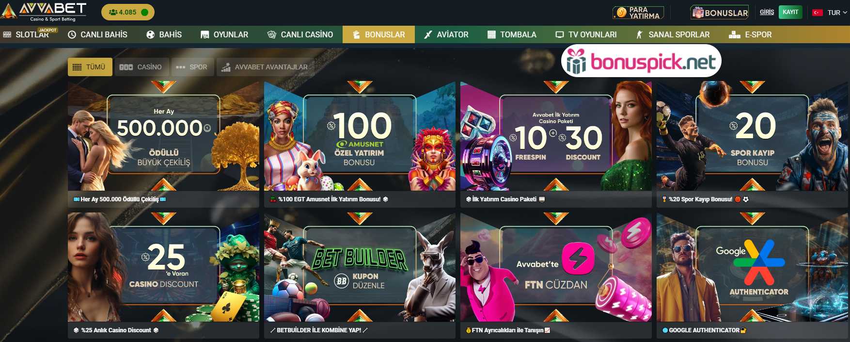 Avvabet Bonusları