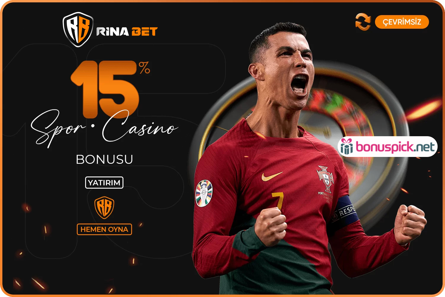 Rinabet Casino bonusu